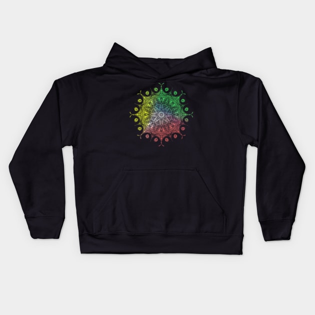 48. Rainbow Mandala Kids Hoodie by sokileri999